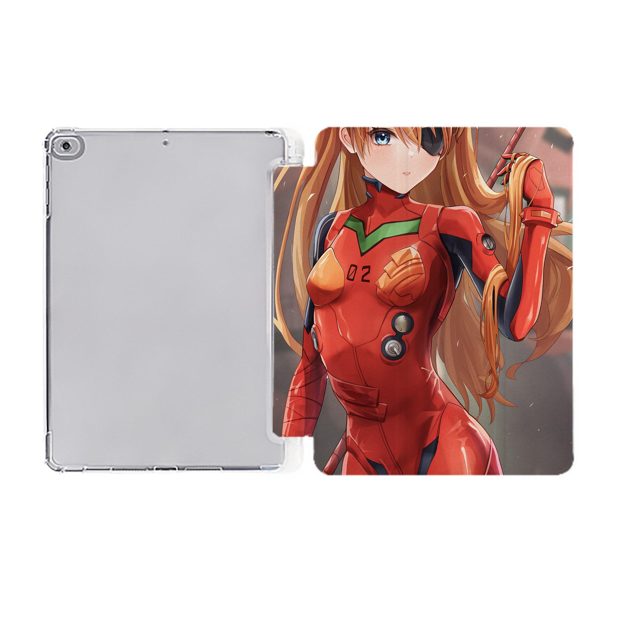 （画像用） EVA 新世紀エヴァンゲリオン IPad ケース ペン収納付き 三つ折りスタンド PUレザー×シリコン 対応機種9.5/10.5/10.9インチ